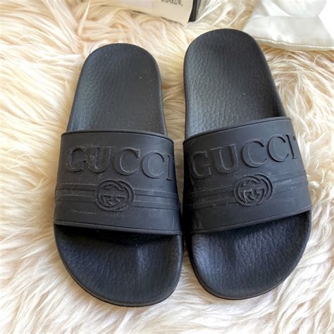 gucci pursuit rubber slide sandal|Gucci rubber platform slide sandals.